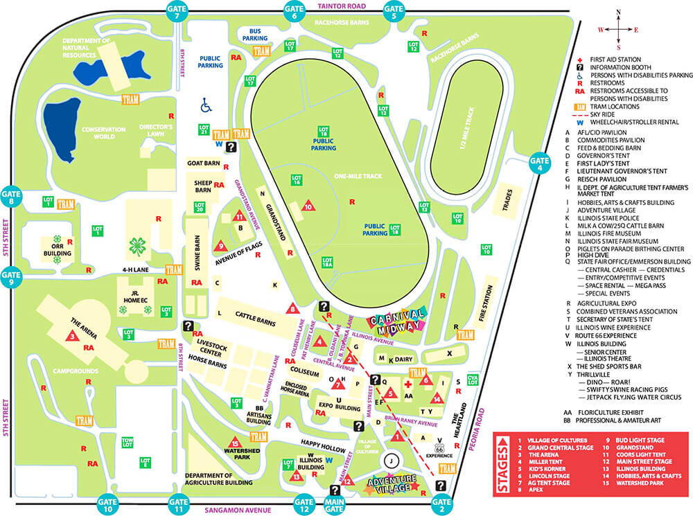 Map of The Illinois State Fair Grounds