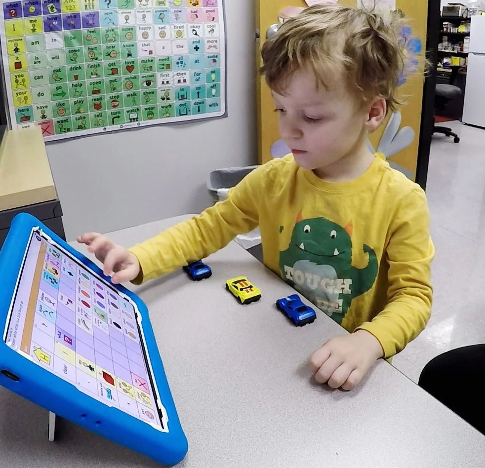 Young boy with tablet
