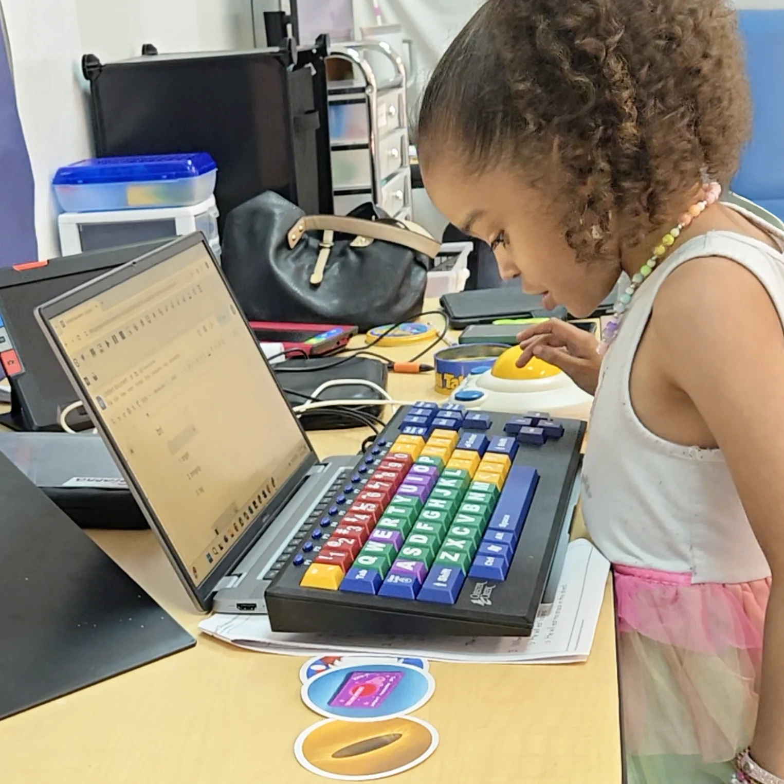 Young girl with keyboard